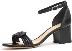 XYD Block Heel Sandals for Women Open Toe Dressy Summer Ankle Strap Mid Heeled Pumps Daily Wedding Shoes