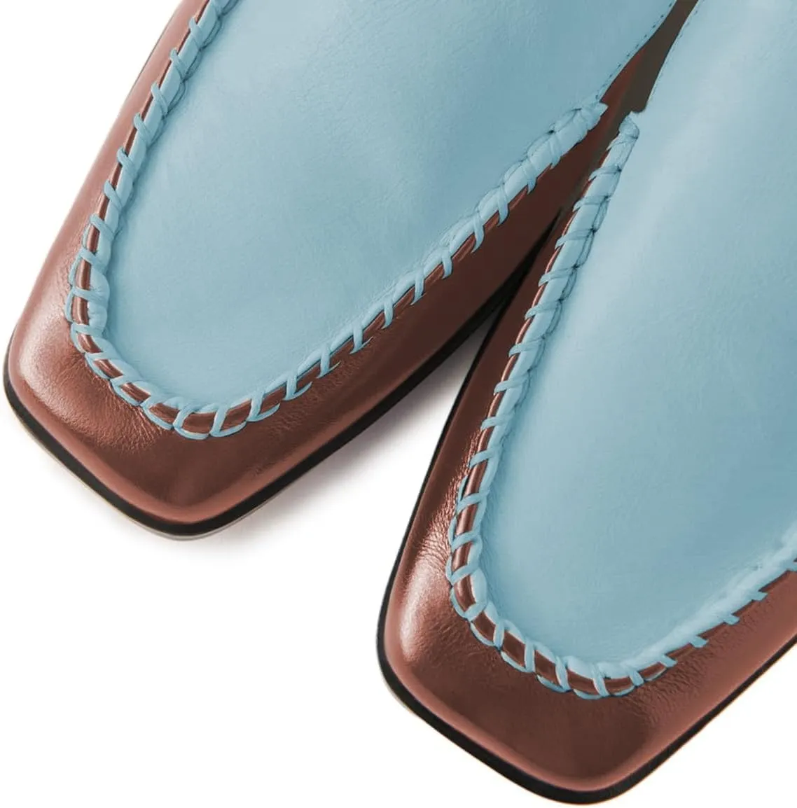 YDN Women Chic Chunky Low Heel Loafer Closed Square Toe Slip On Fashion Office Lady Formal Dress Shoe Size 4-16 US