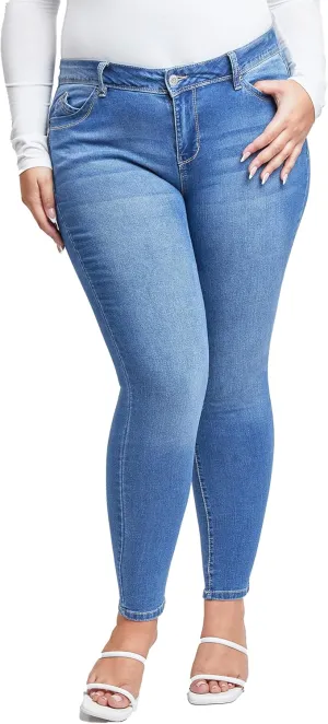 YMI Women's Plus Sustainable Wannabettabutt Skinny Jeans